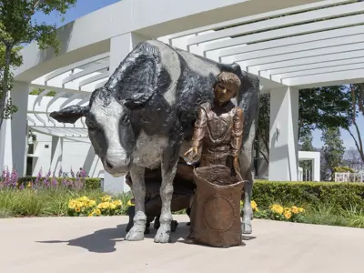 Tribute To Dairy Valley Milking Time Sculpture