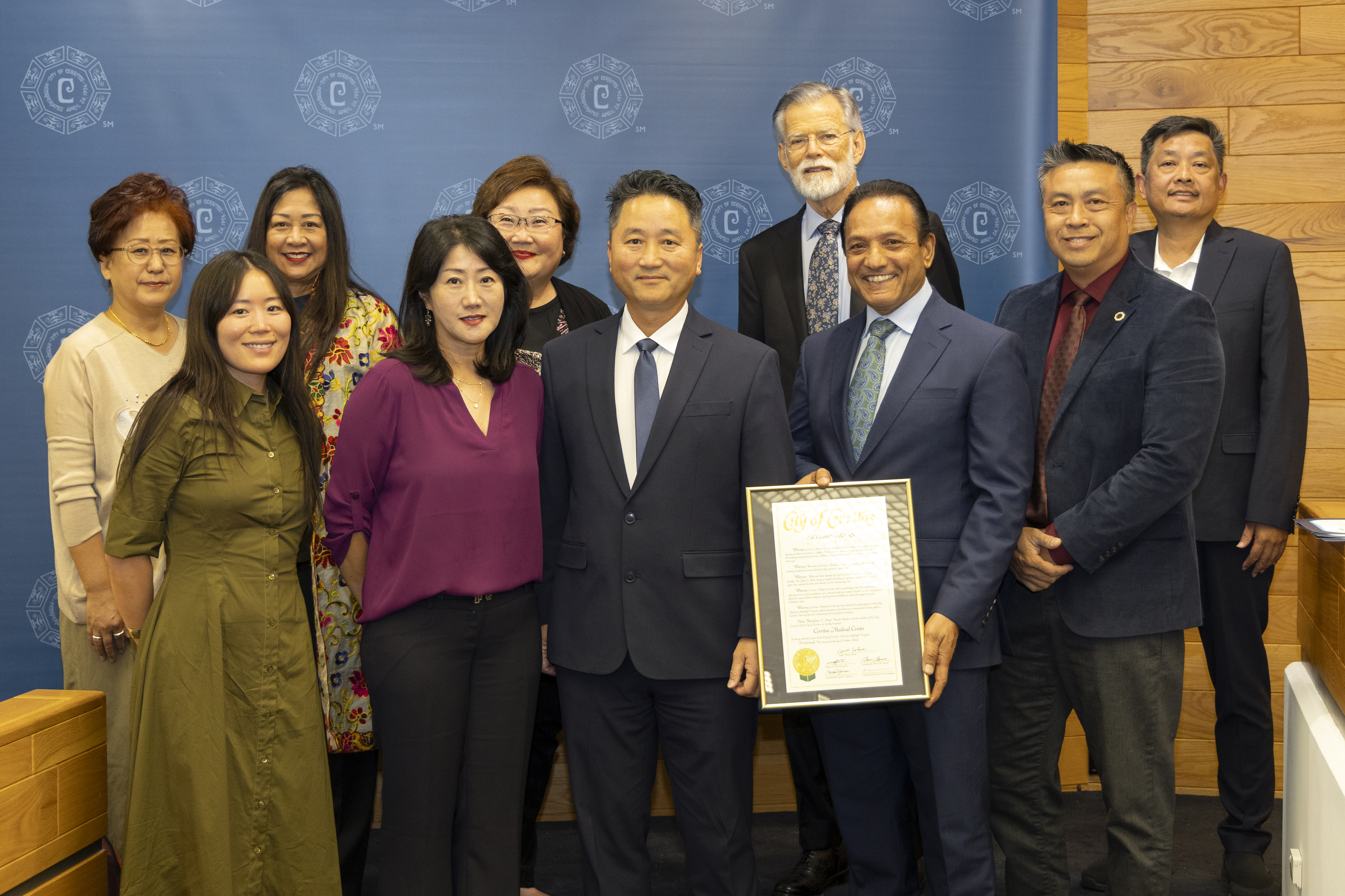 Cerritos Medical Center proclamation at Cerritos City Council Chamber